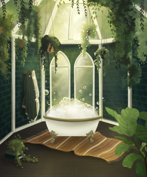 &bdquo;Bubble Bath&ldquo; &ndash; Illustration von Marie Moka-Petersen